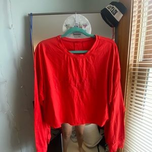 Lululemon muscle love long sleeve cropped, size 12, color: love red
